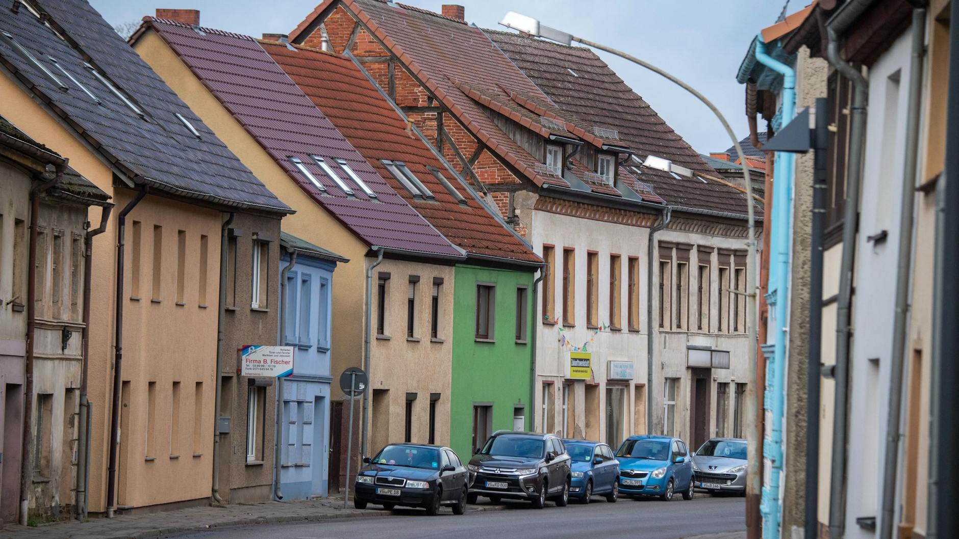 Ein Straßenzug in der Gemeinde Loitz