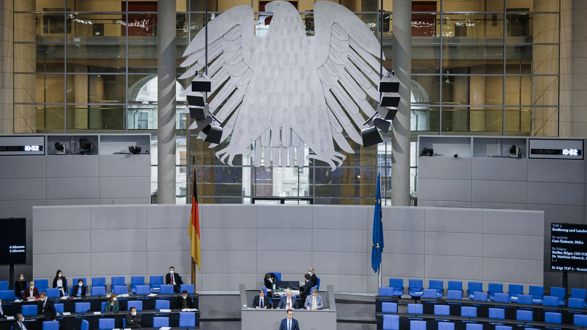 Der Plenarsaal des Bundestags