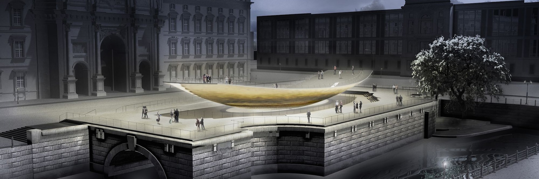 So soll das Denkmal aussehen. Berlin will jetzt zwischen die Treppen und das Schloss Abstellplätze für 72 Fahrräder bauen.