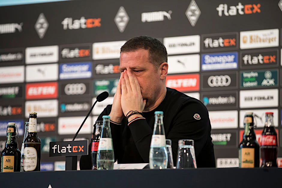 Emotionaler Abschied: Auf einer Pressekonferenz erklärte Max Eberl seinen Rücktritt bei Borussia Mönchengladbach aus gesundheitlichen Gründen.