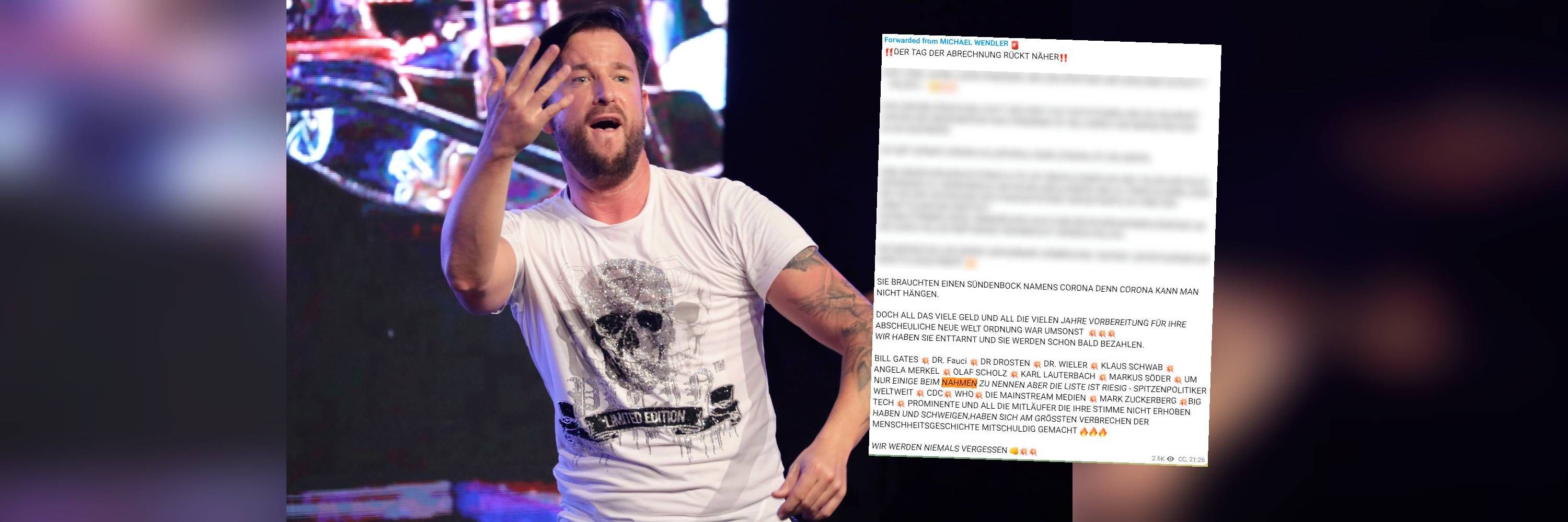 Neuer Wahnsinn auf Telegram: Droht Michael Wendler hier Angela Merkel, Karl Lauterbach und Christian Drosten mit dem Tod am Galgen?
