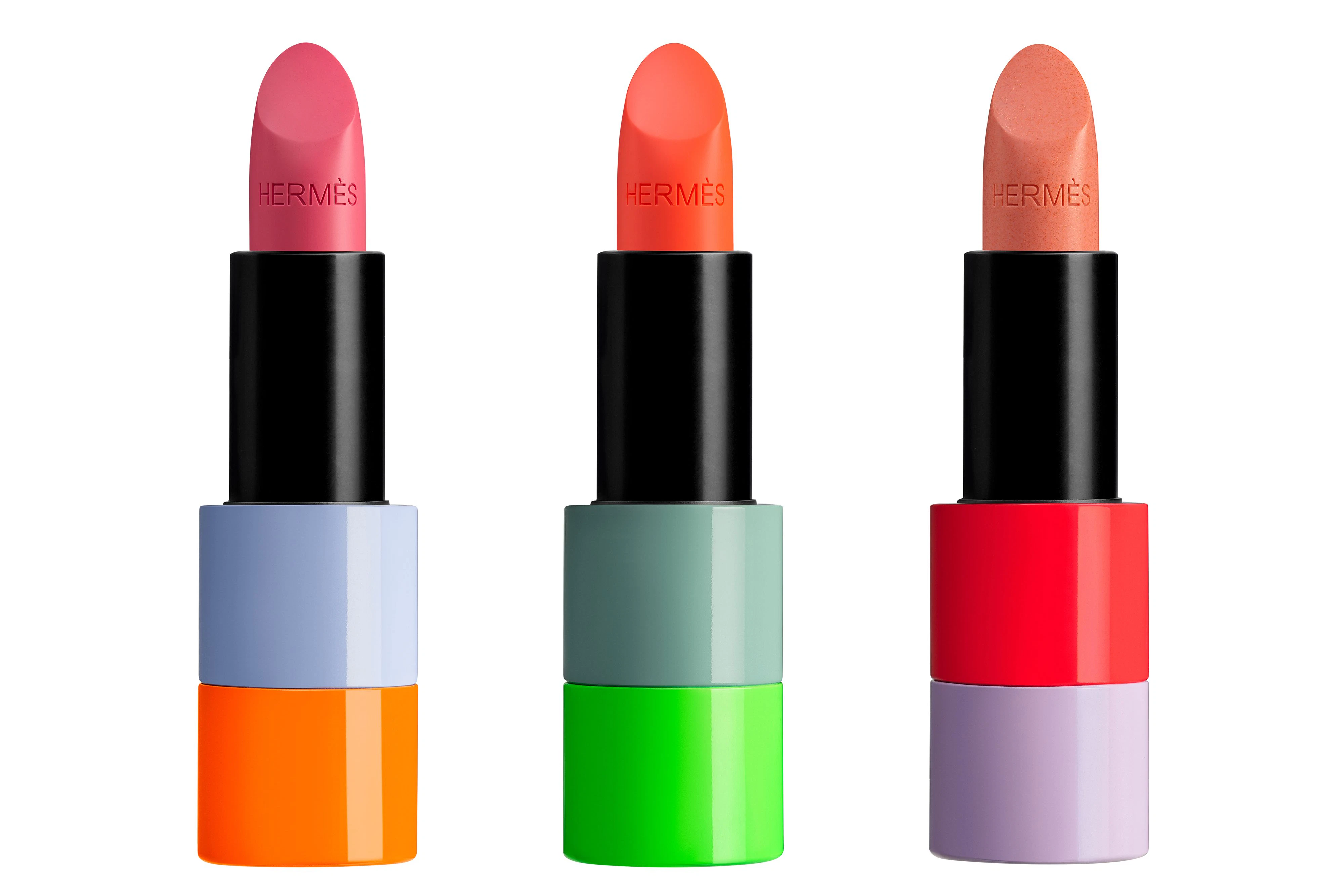 Die limitierte Lippenstift-Edition von Rouge Hermès gibt es seit 1. Februar in den Farben Rose Nymphéa, Orange Capucine und Beige d’Eau, Preis pro Lippenstift: 69 Euro, erhältlich in der Hermès-Boutique am Ku