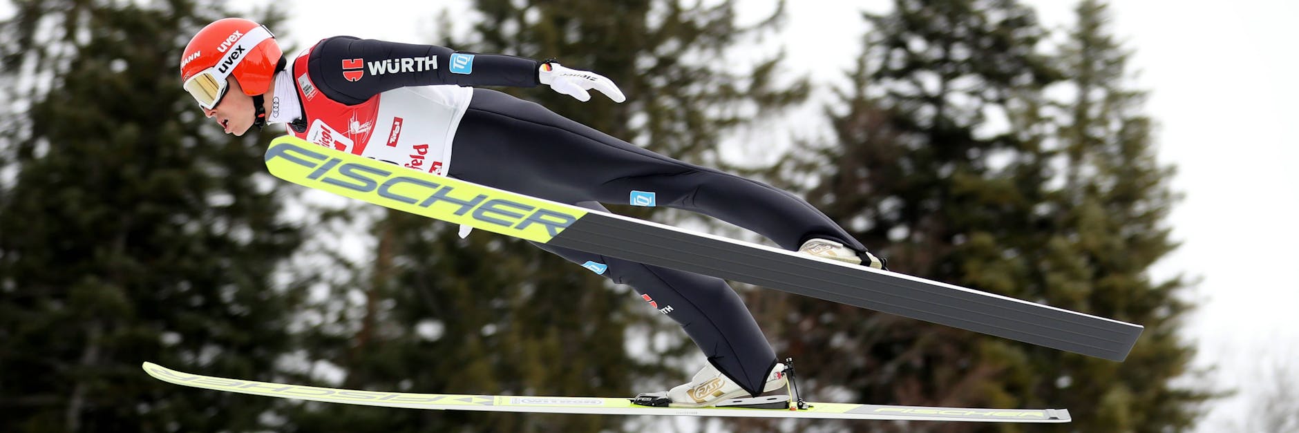 Eric Frenzel bei einem Wettkampf in Seefeld, Österreich, wenige Tage vor Olympia.