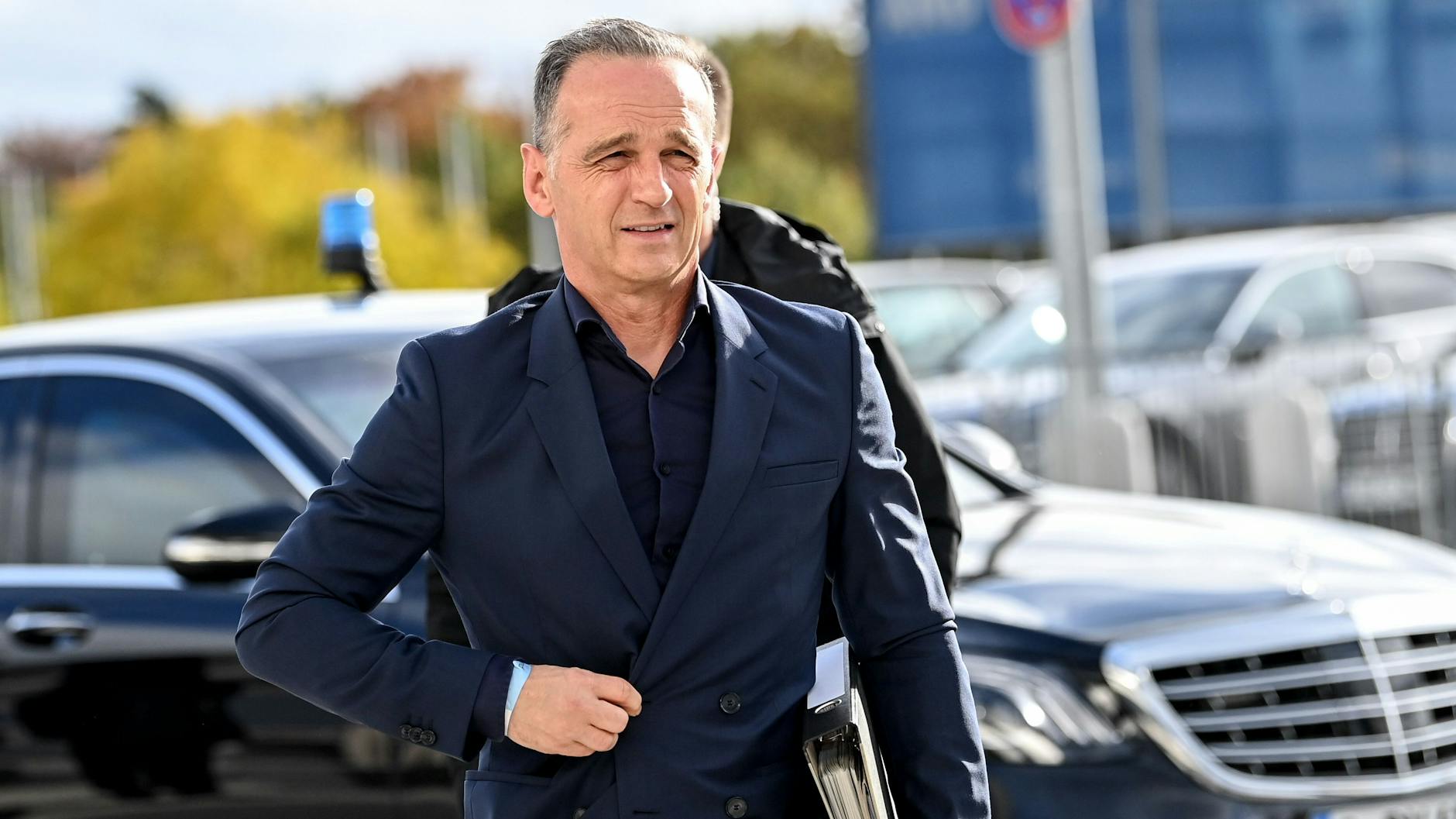 Heiko Maas (SPD), damaliger Außenminister, kommt im Oktober zu dem Tagungsort für die Koalitionsverhandlungen.