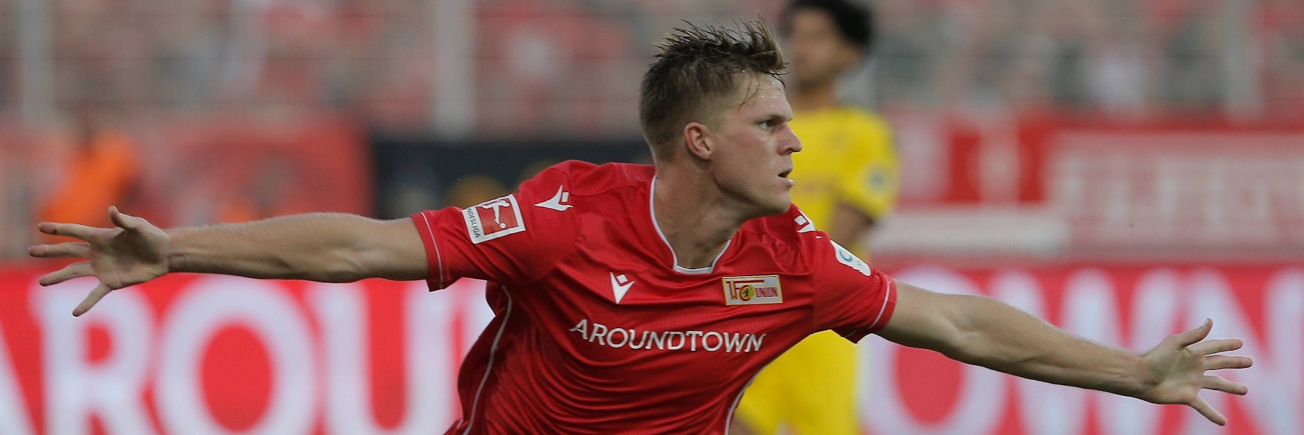 Fertig machen zum Abheben: So feierte Marius Bülter zu Union-Zeiten seine ersten beiden Bundesligatreffer – beide erzielt gegen Dortmund.