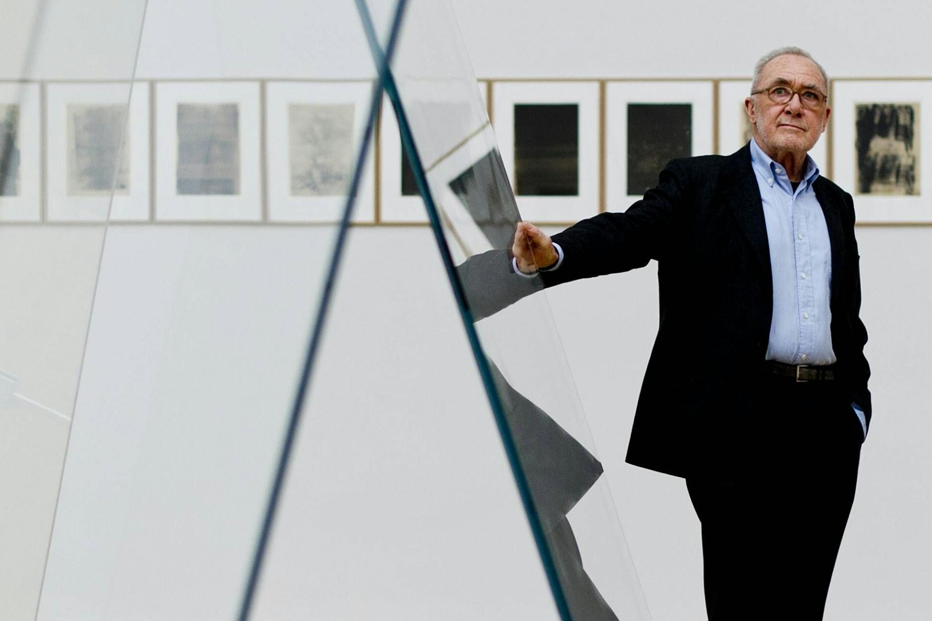 Gerhard Richter in seiner selbst kuratierten Ausstellung „Gerhard Richter“ im Albertinum in Dresden.