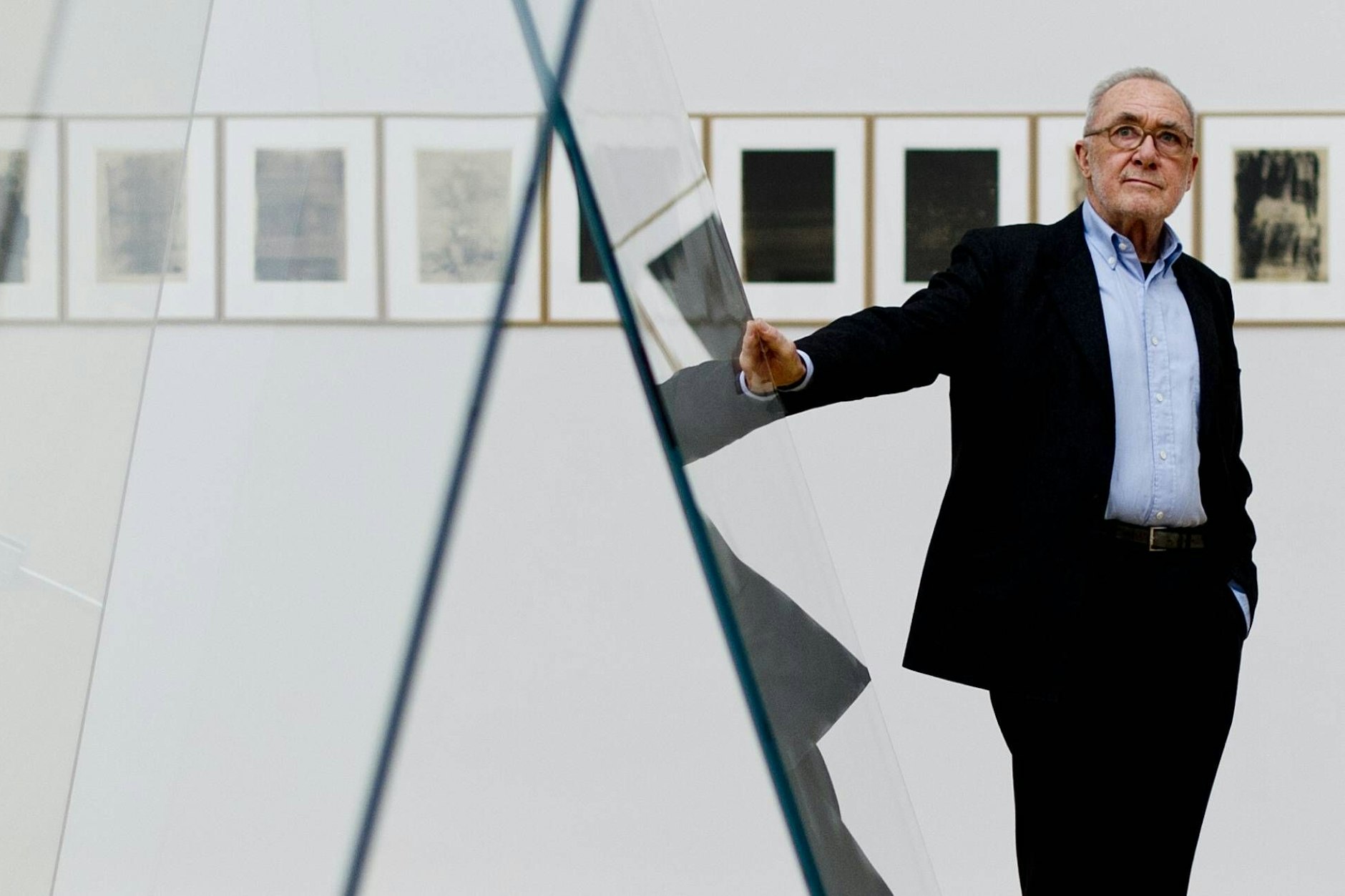 Gerhard Richter in seiner selbst kuratierten Ausstellung „Gerhard Richter“ im Albertinum in Dresden.