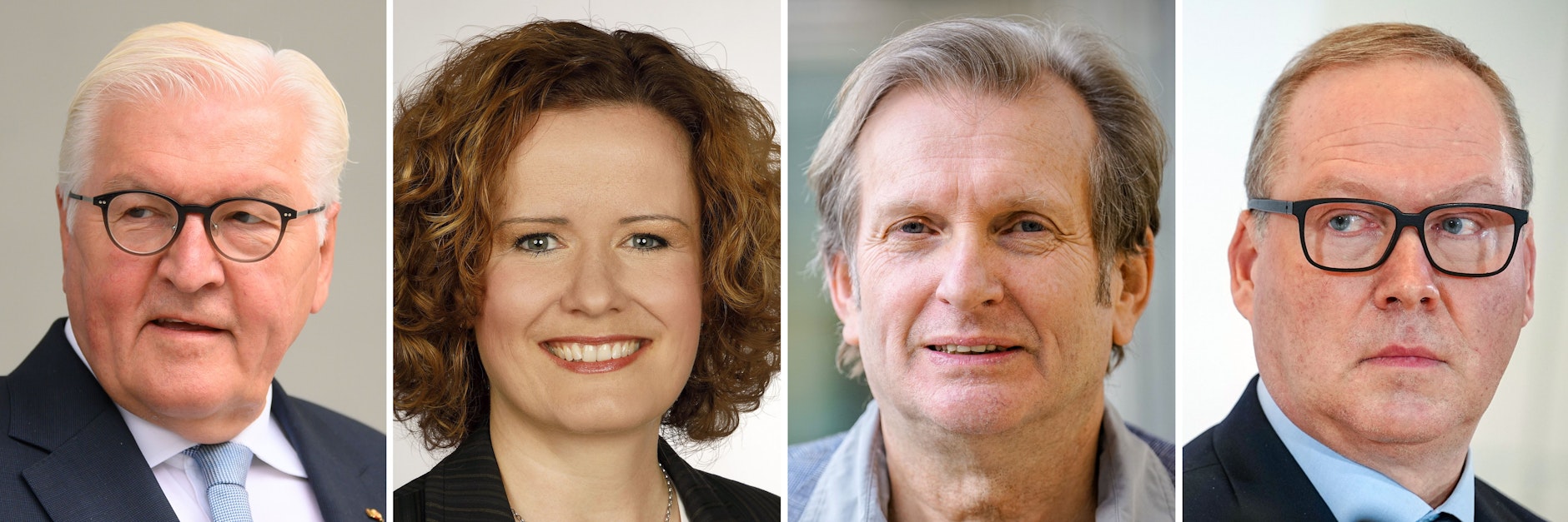 Die Kandidaten: Frank-Walter Steinmeier, Stefanie Gebauer, Gerhard Trabert, Max Otte (v.l.)