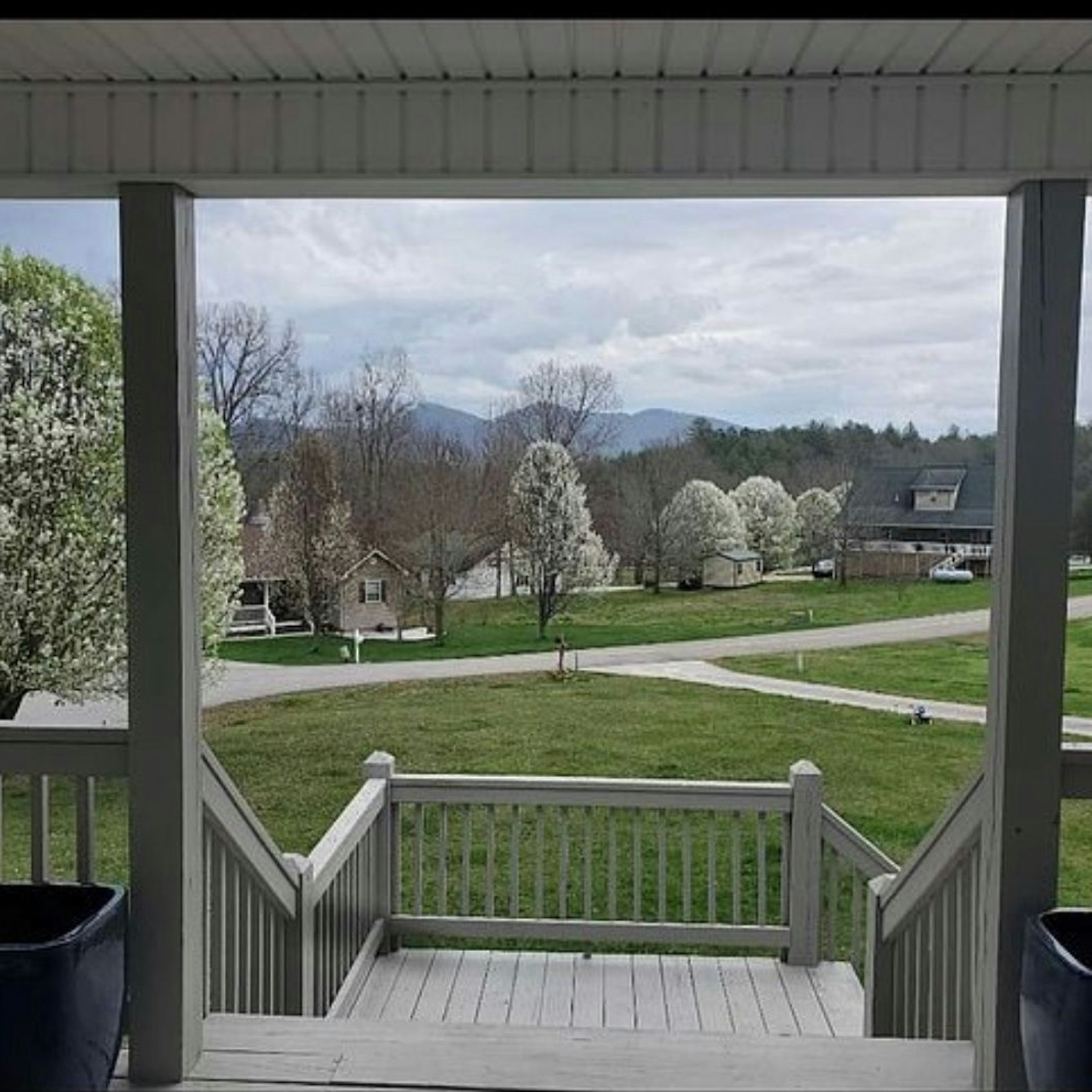 Hendersons Garten, im Hintergrund das Nachbarshaus