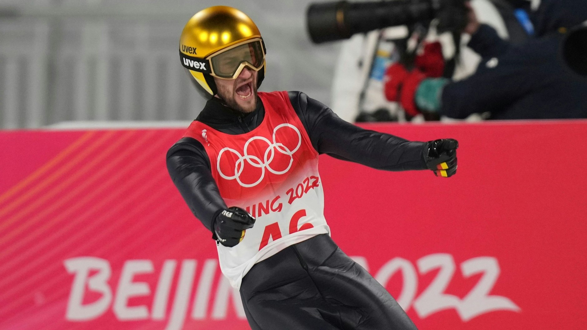 Auch Markus Eisenblichler konnte mit seiner Leistung und Platz fünf beim olympischen Springen von der Großschanze zufrieden sein.