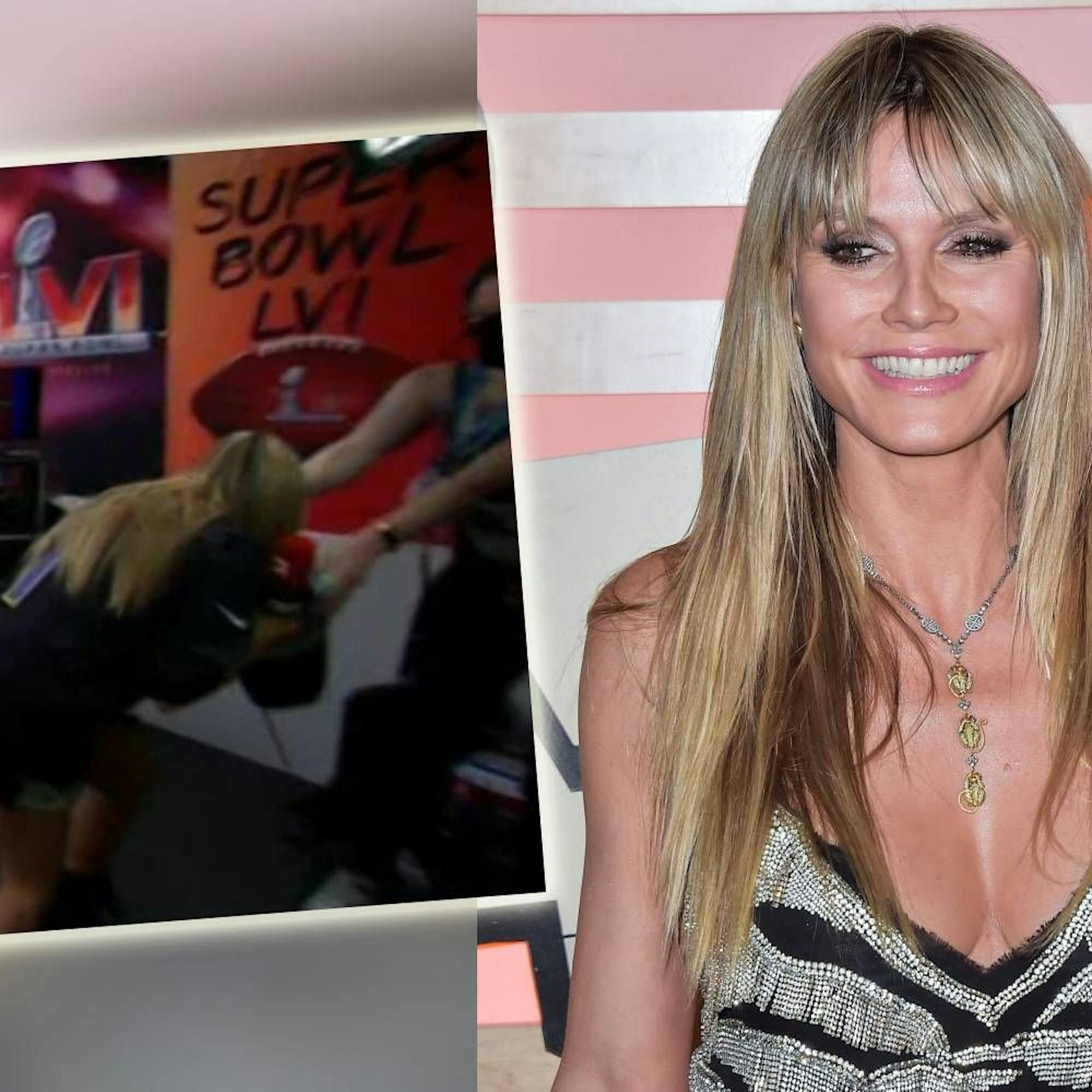 „Super Bowl“-Panne: HIER spuckt Heidi Klum einen Ekel-Hot Dog in einen Mülleimer