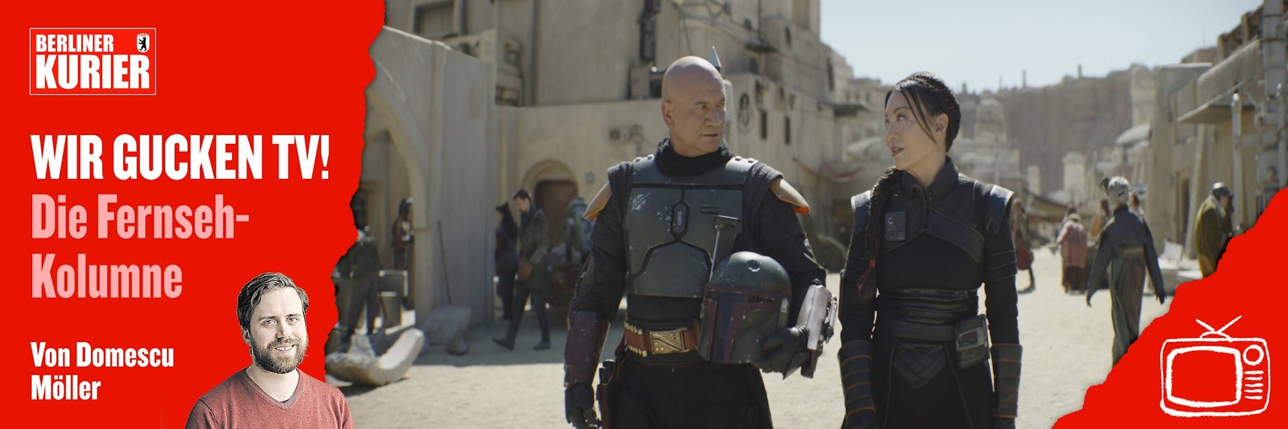 Eine Szene aus Das Buch von Boba Fett: Temuera Morrison (Boba) und Ming-Na Wen (Fennec Shand) spielten die Hauptrollen.