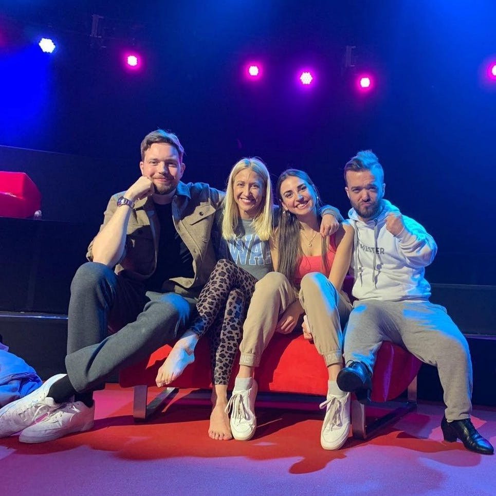 Mathias Mester und Comedian Bastian Bielendorfer sind in einer Gruppe mit den Profis Ekaterina Leonova und Kathrin Menzinger