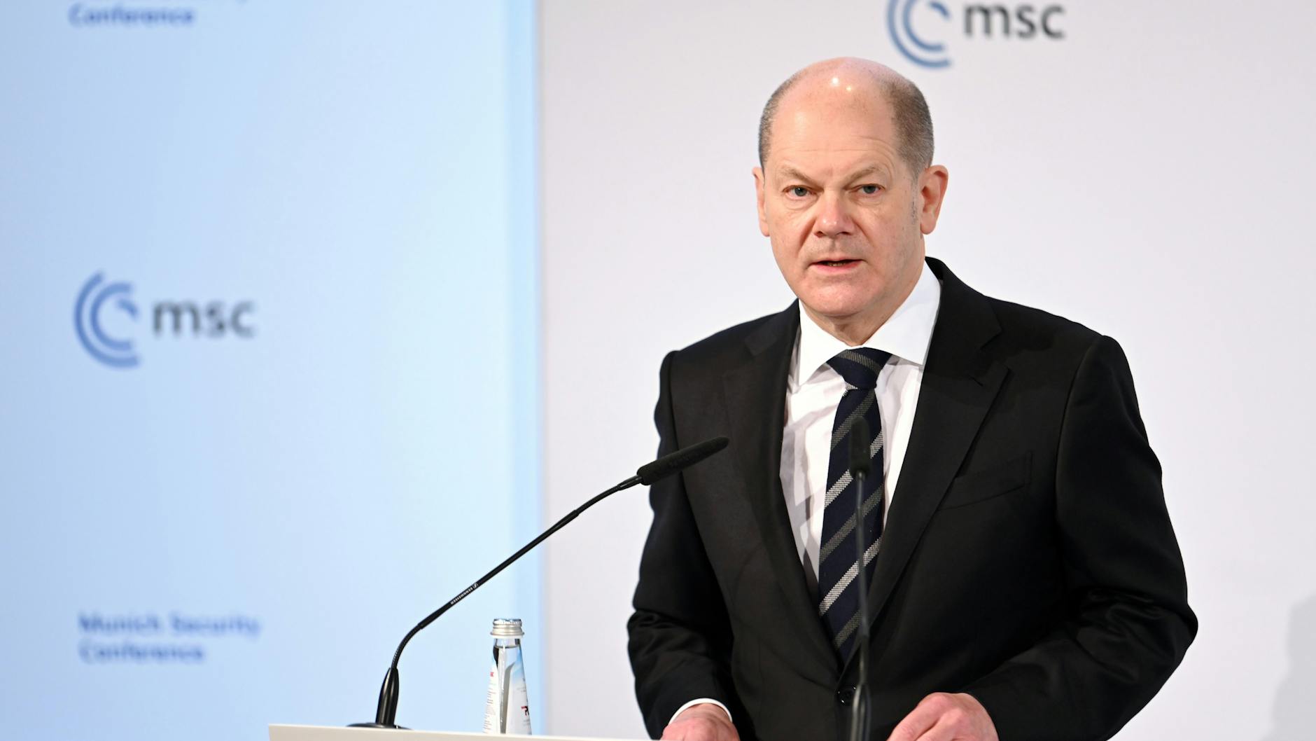 Kanzler Olaf Scholz bei der Münchner Sicherheitskonferenz.