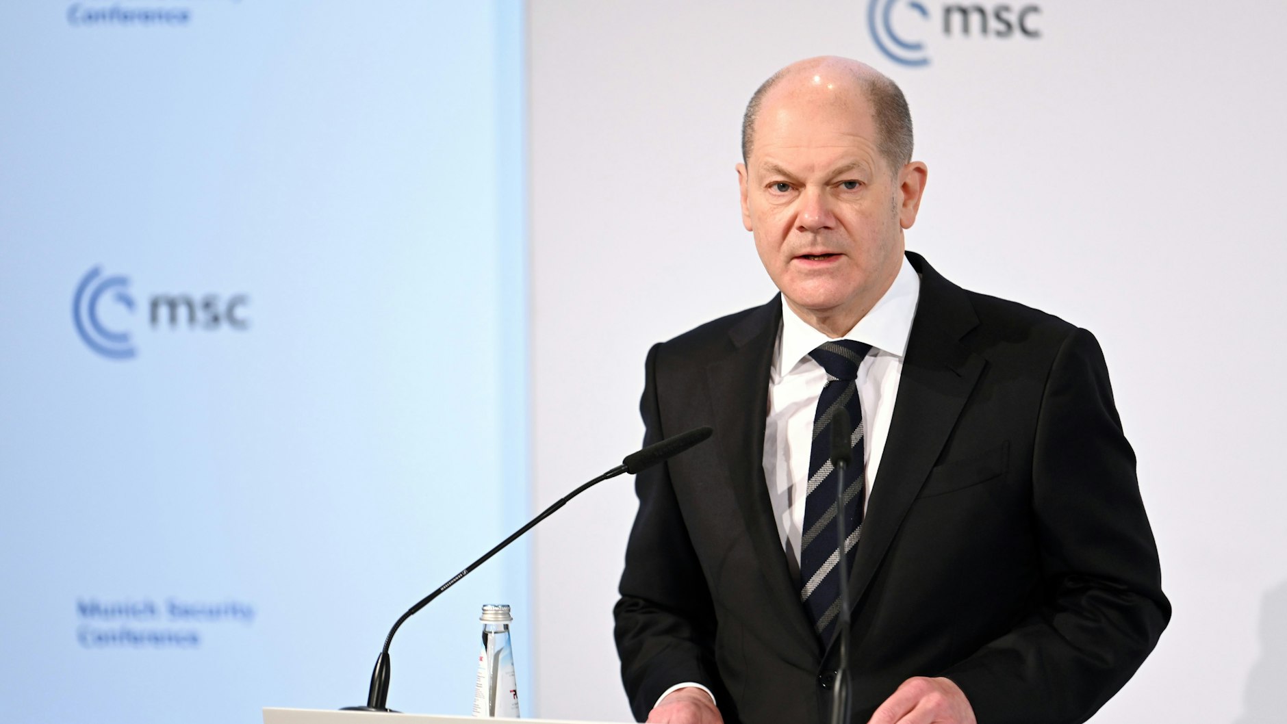 Kanzler Olaf Scholz bei der Münchner Sicherheitskonferenz.