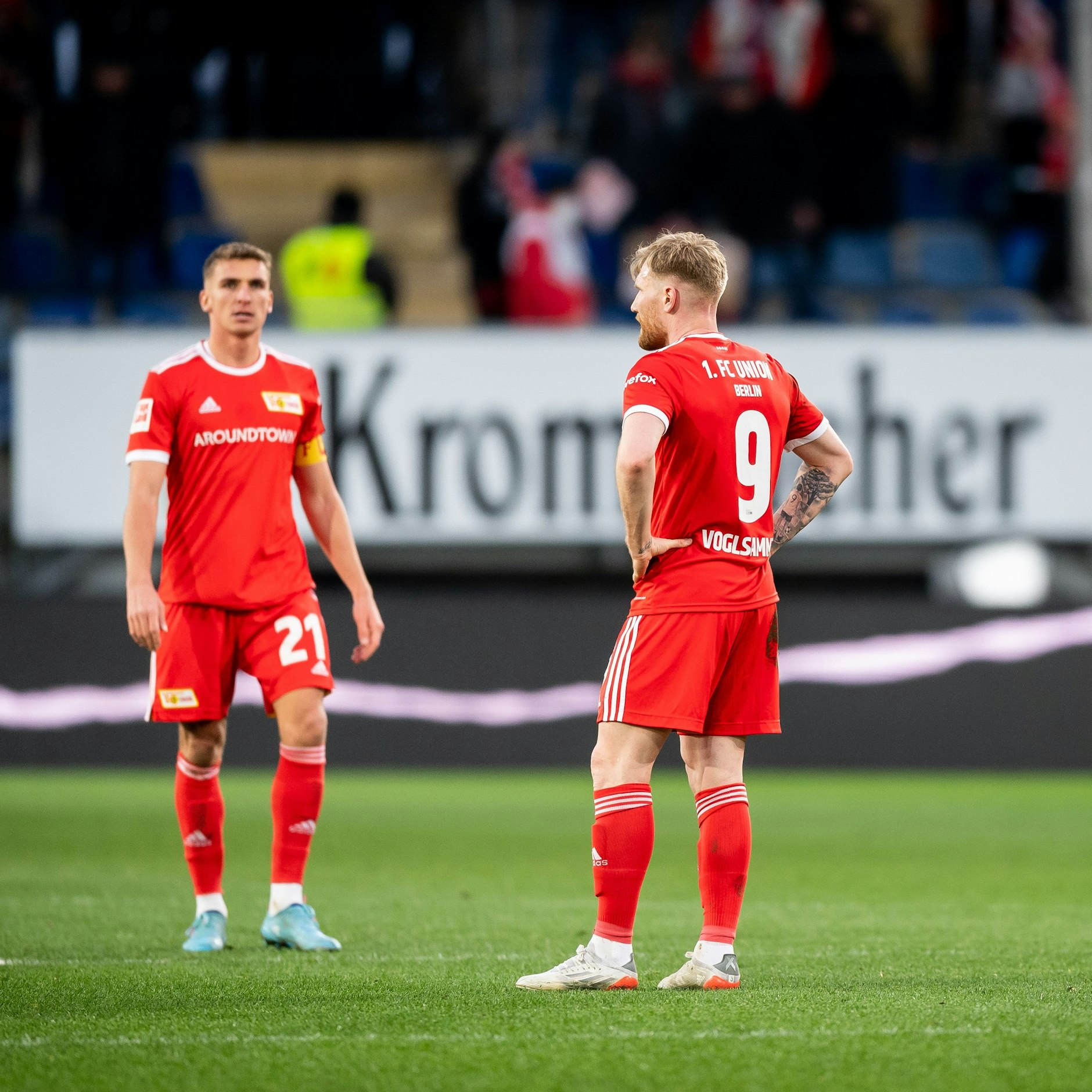 Entgeisterte Gesichter bei Unions Grischa Prömel und Andreas Voglsammer.