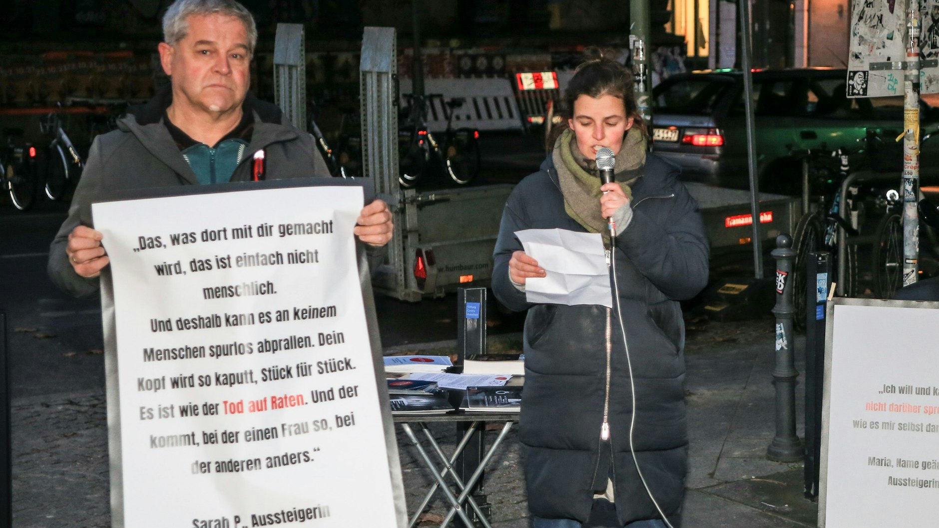 Annika Kleist  und  Gerhard Schönborn von den Vereinen  „Sisters“ und  „Neustart“, die Frauen bei ihrem Ausstieg aus der Prostitution  unterstützen.