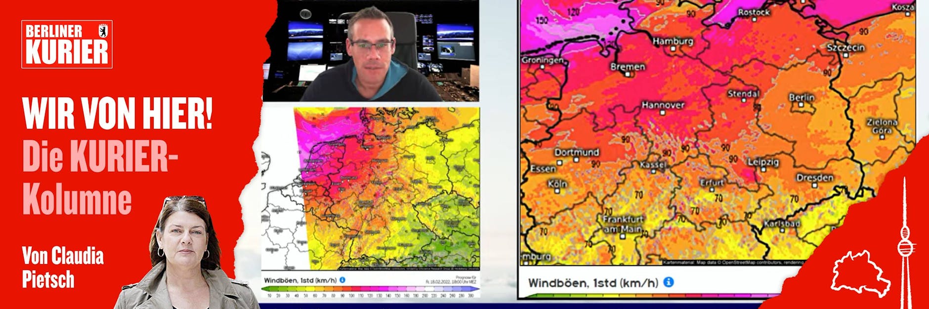 Der Meteorologe Fabian Ruhnau erklärt während des Stumtiefs „Zeynep“ live und unermüdlich, was gerade passiert.