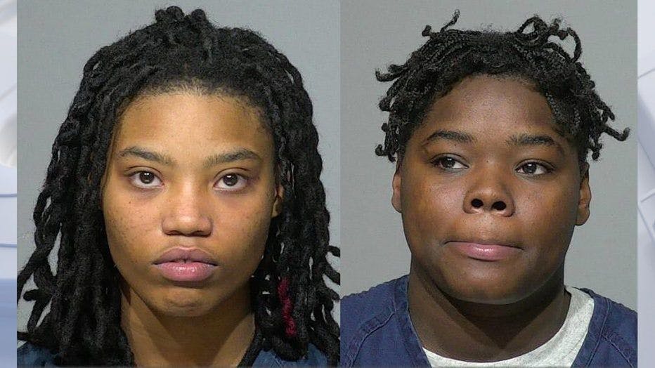 Die beiden Zwillingsschwestern Bryanna und Dreanta Johnson bei ihrer Verhaftung.