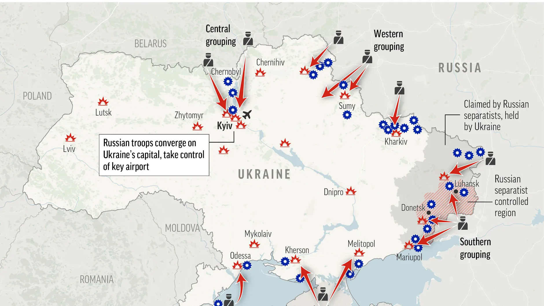 Die Gefechtslage in der Ukraine.
