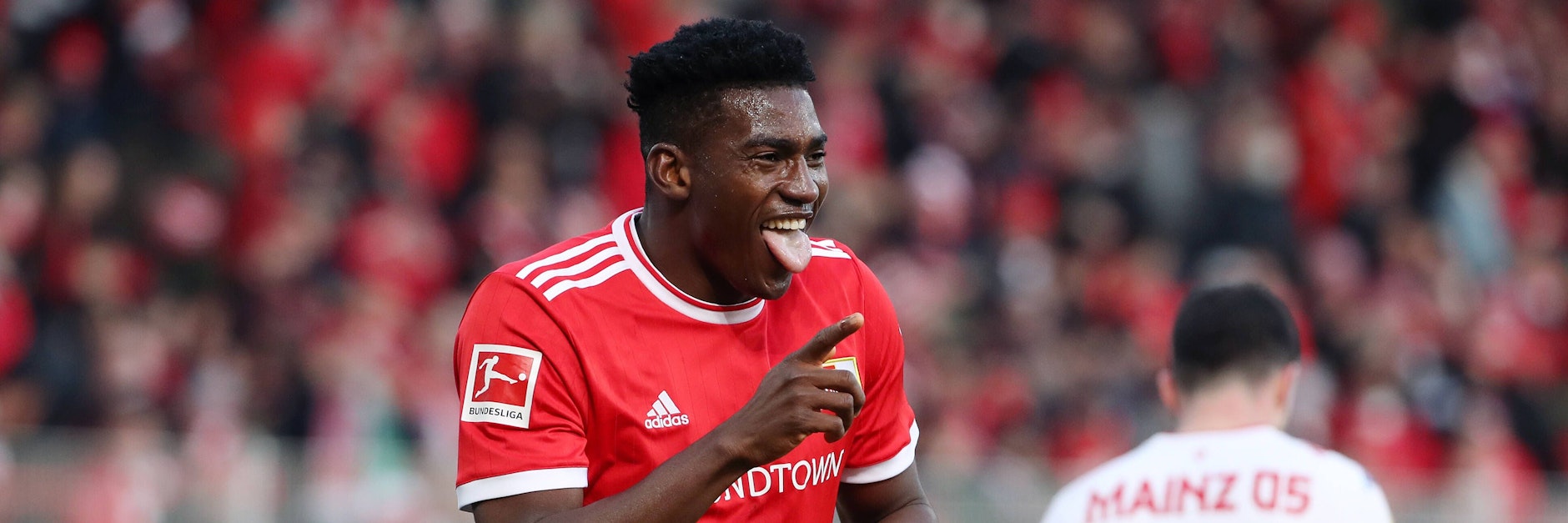 Zunge raus, Durststrecke beendet. Union-Stürmer Taiwo Awoniyi soll nach seinem Tor gegen Mainz auch gegen St. Pauli treffen.