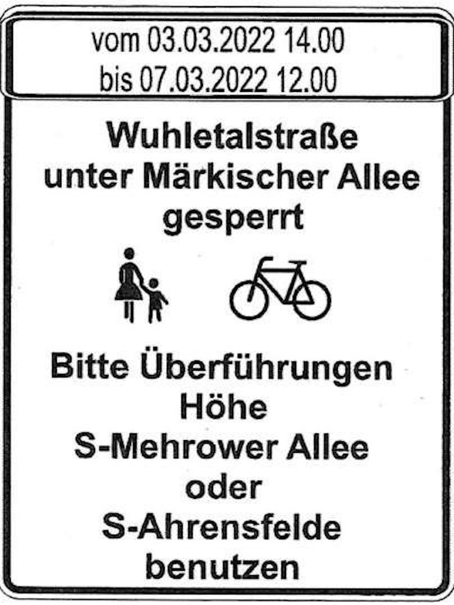 Auch Fußgänger und Radfahrer müssen sich neue Routen suchen.