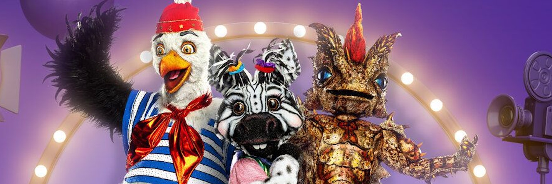 Die ersten Masken der sechsten Staffel von The Masked Singer: Möwe, Zebra und Dornteufel.