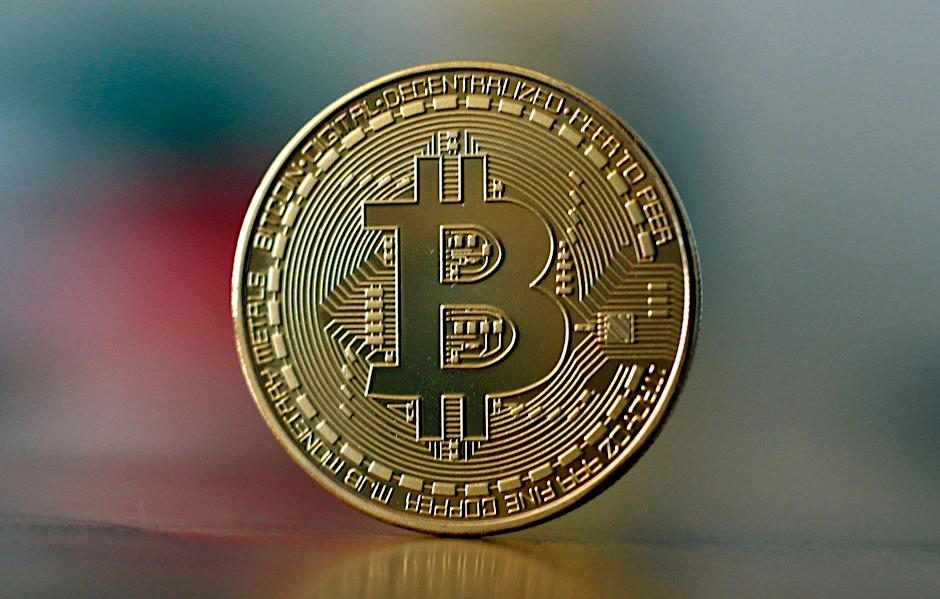 Eine Bitcoin-Münze.