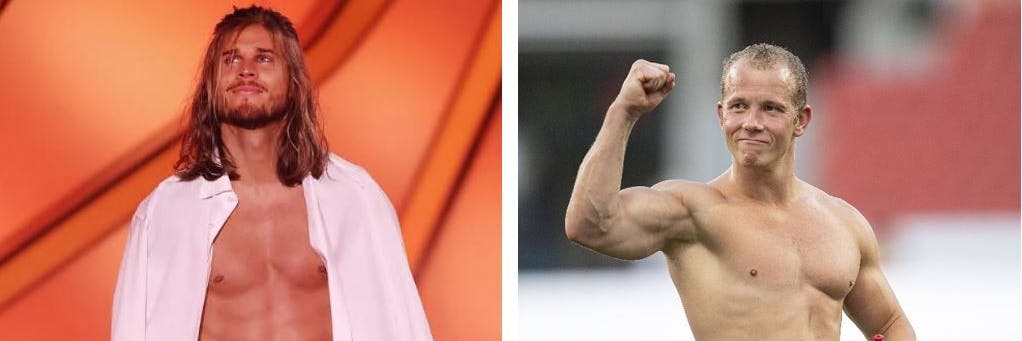 Rúrik Gislason und Fabian Hambüchen treten im TV-Duell gegeneinander an.