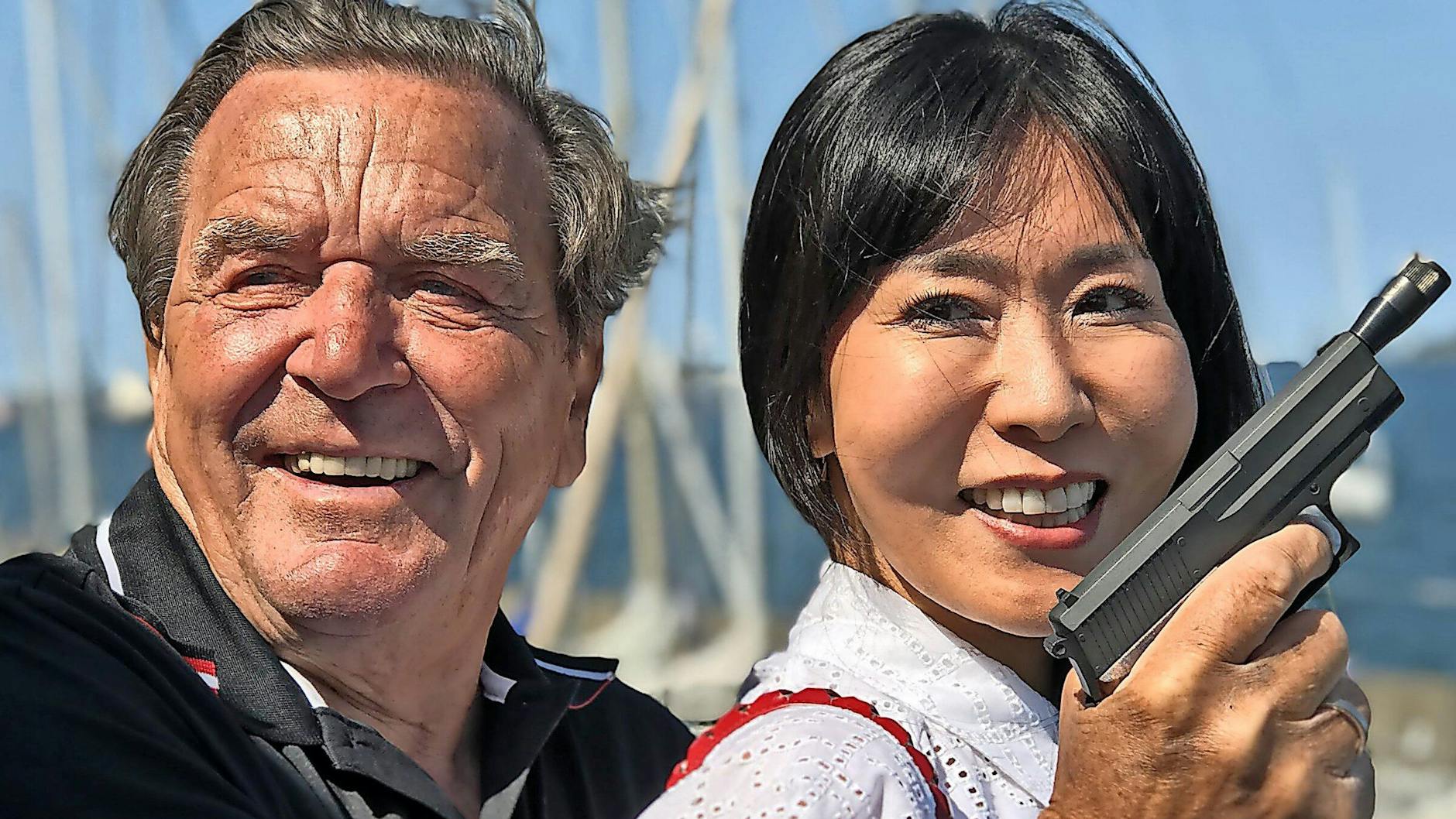 Gerhard Schröder eröffnet mit Frau Schröder-Kim die Regatta Nord Stream Race 2019.