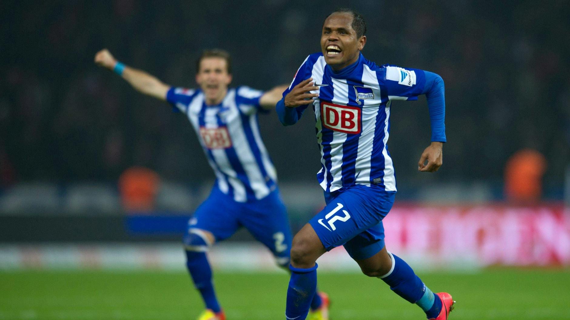 Ex-Hertha-Star Ronny traf per Freistoß gegen den 1. FC Union zum 2:2 und setzte damit 2013 den Schlusspunkt auf ein fulminantes und ausverkauftes Derby.