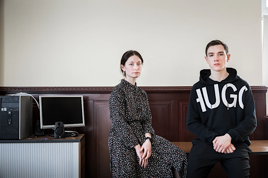 Susanna und Yaroslav aus Odessa gehören zu den Kindern und Jugendlichen, die von der jüdischen Chabad-Gemeinde in Berlin aufgenommen wurden.