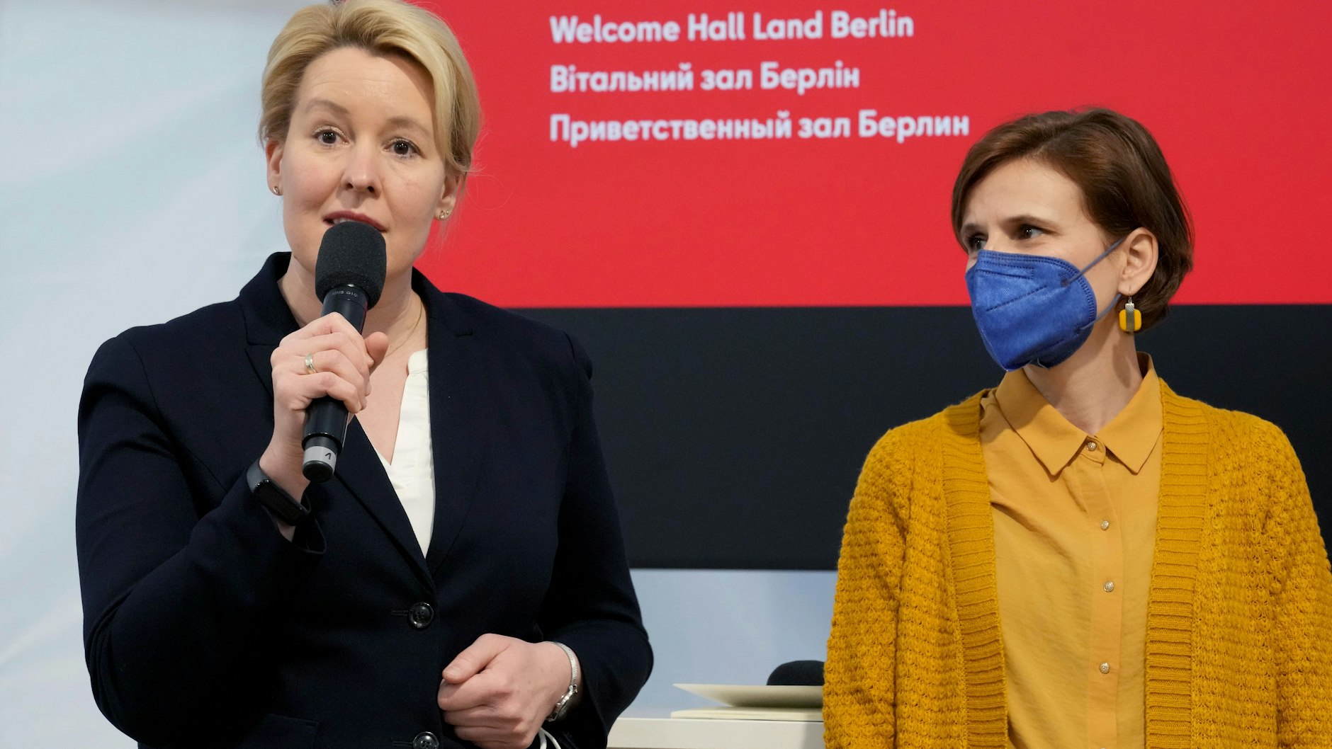 Regierungschefin Franziska Giffey und Sozialsenatorin Katja Kipping müssen den Senat durch die erste ernste Krise führen.