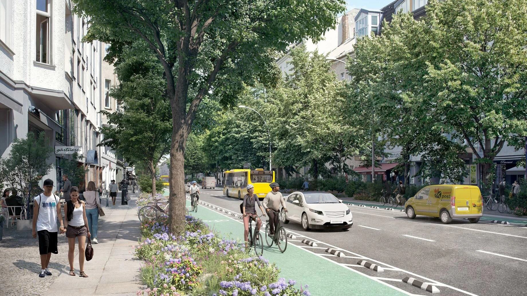 So soll der westliche Abschnitt der Torstraße in Mitte künftig aussehen. 2024 soll der Umbau beginnen.