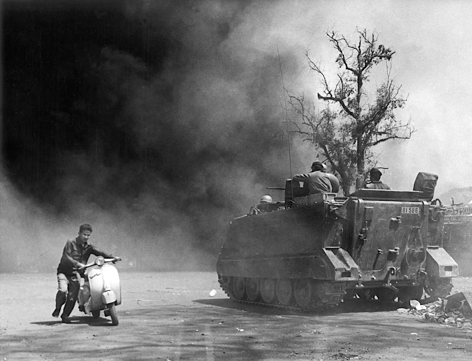 Ein Panzer der südvietnamesischen Armee: Aufnahme vom Februar 1968 aus Saigon.