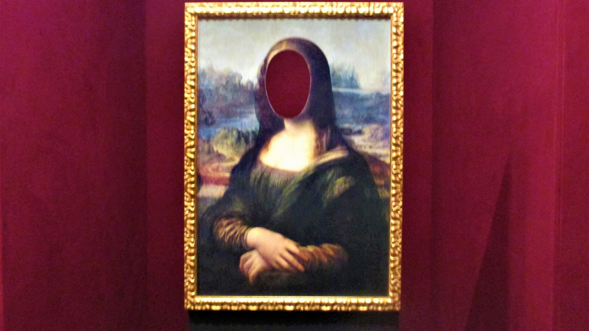 Selfiewand für Mona Lisa-Foto