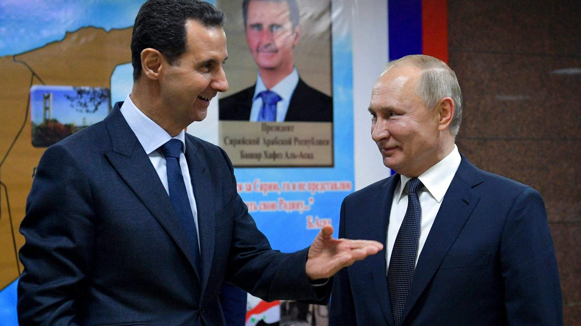 Syriens Präsident Baschar al-Assad und Russlands Präsident Wladimir Putin bei einem Treffen in Damaskus im Januar 2020.