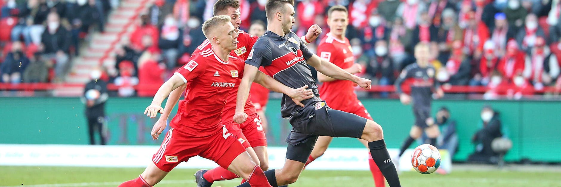 Stuttgarts Sasa Kalajdzic trifft in der 90. Minute zum 1:1 und versaut Union den Sieg.