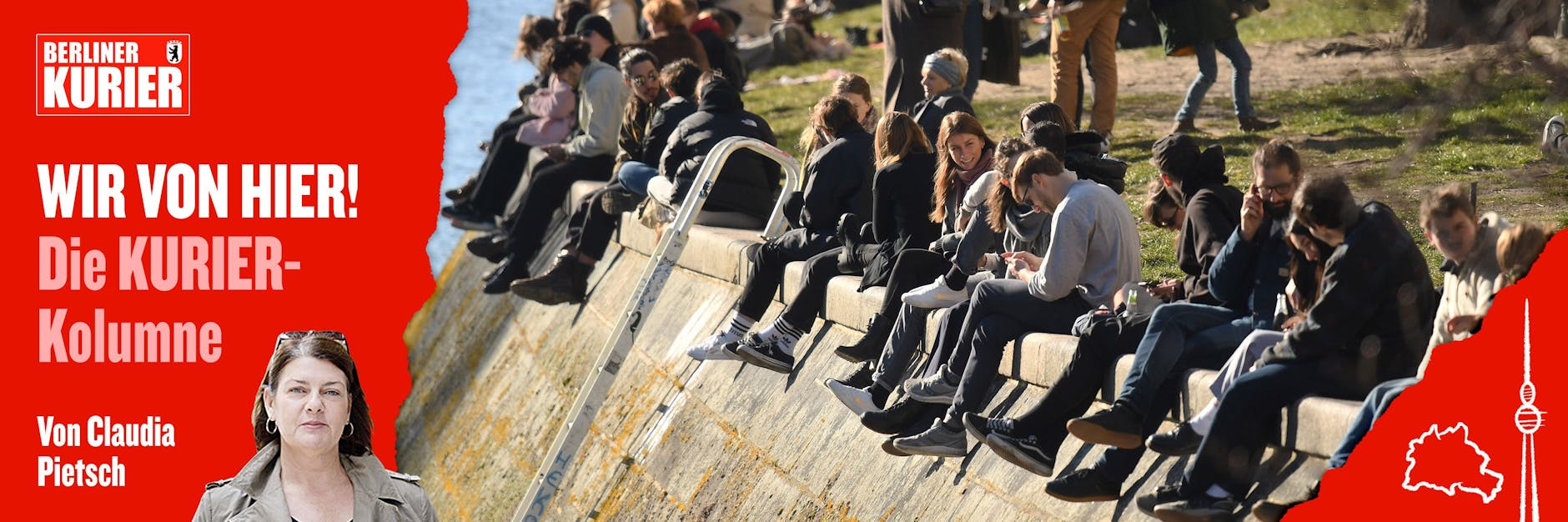 Am Sonnabend saßen am Kreuzberger Urbanhafen viele junge Menschen und genossen Sonne und einen strahlend blauen Himmel.