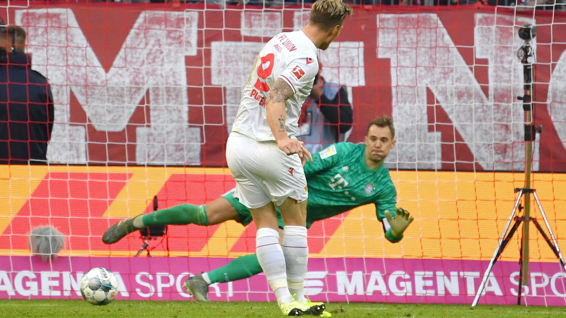 Ein seltener Moment: Sebastian Polter erzielte per Elfmeter eins von nur zwei Toren des 1. FC Union Berlin beim FC Bayern München.