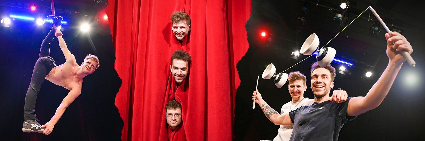 Jannis, Adrian und Johann (von oben nach unten) dürfen endlich wieder auf die Bühne.