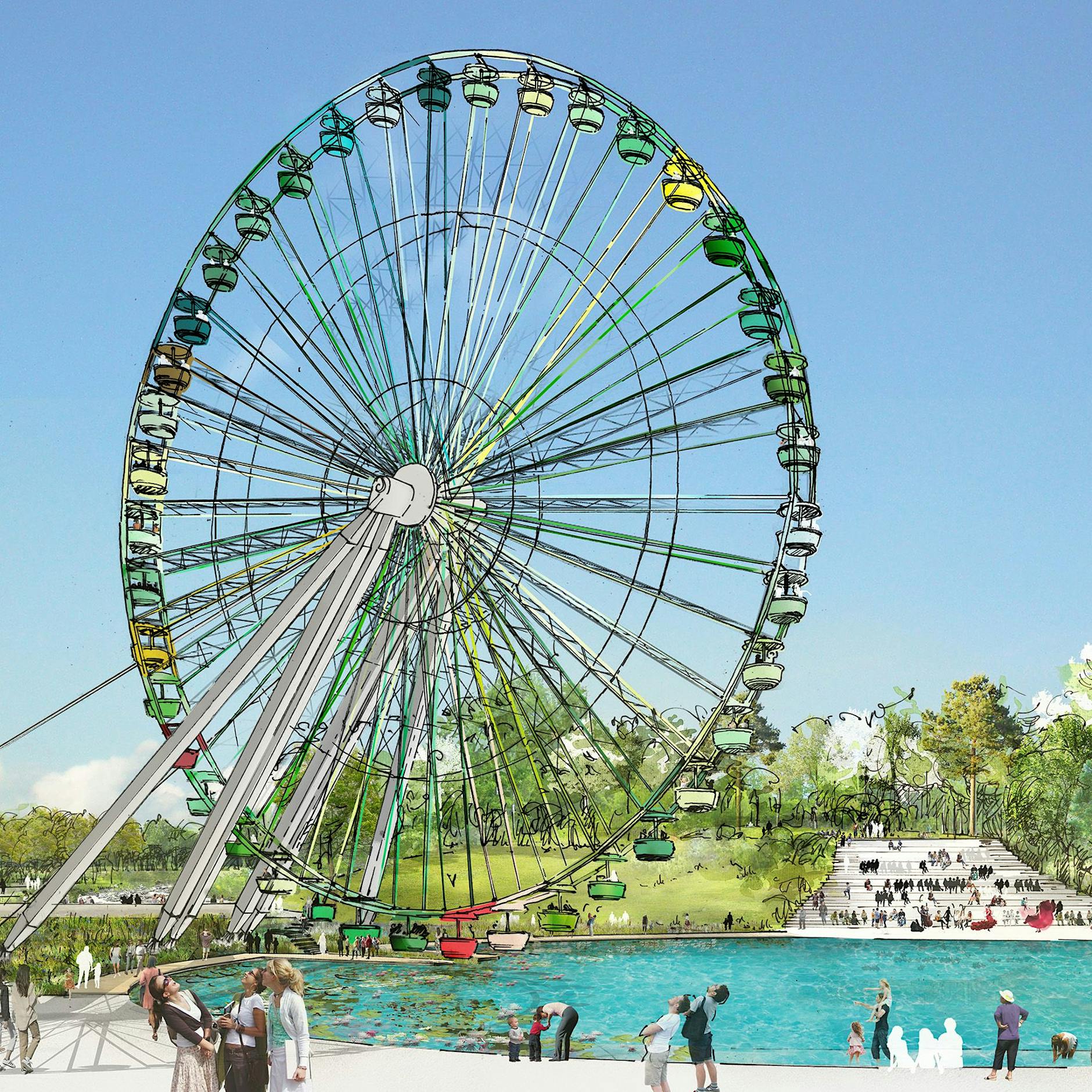 Spreepark-Pläne enthüllt: Das historische Riesenrad soll ab Ostern 2025 über dem Wasser schweben