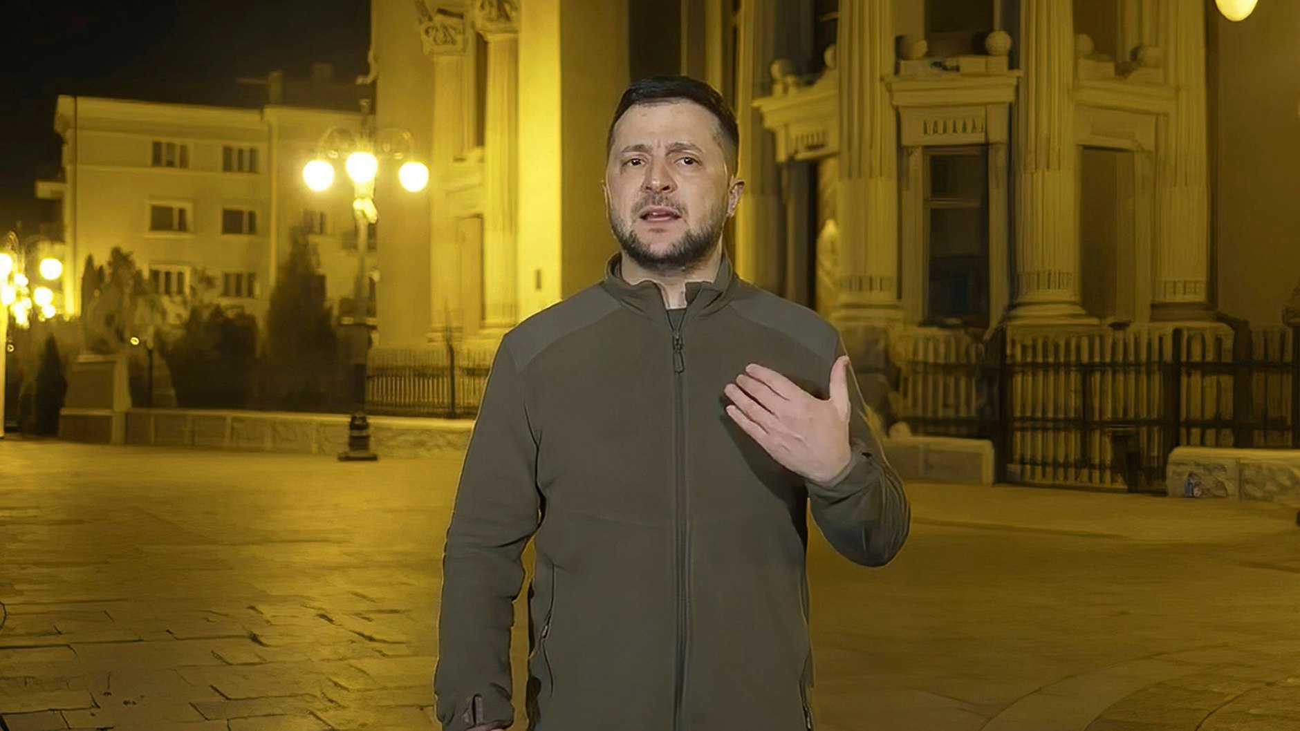 Der ukrainische Präsident Wolodymyr Selenskyj in einer Videobotschaft.