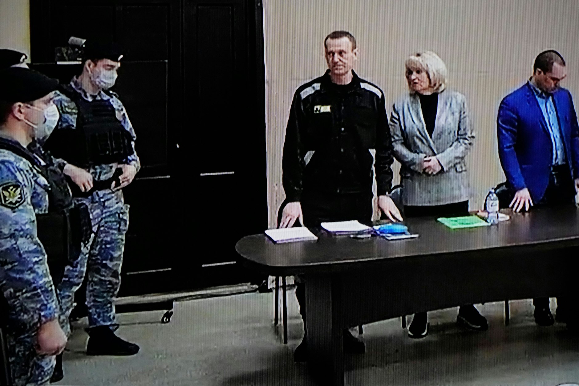 Alexej Nawalny auf einem Video-Still aus dem Prozess. 