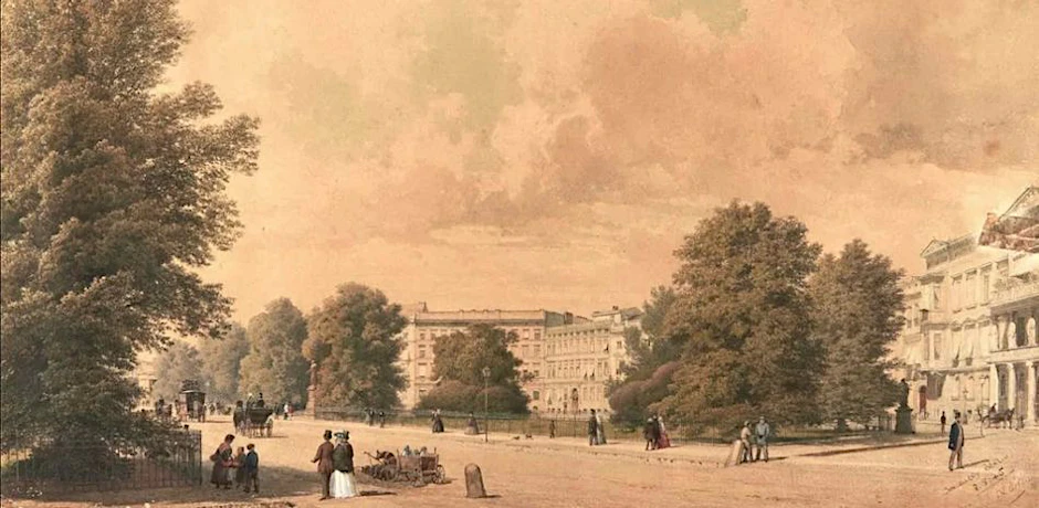 Ein spätes Wunder: Eduard Gaertners „Der Leipziger Platz in Berlin“ Detail, 1862, ist zurück von der Odyssee seit Kriegsende.