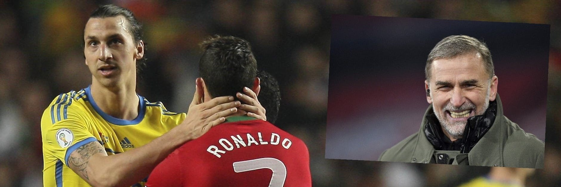 Schwedens Zlatan Ibrahimovic und Portugals Cristiano Ronaldo bangen genau so um die WM wie die Türkei mit Trainer Stefan Kuntz (r.).