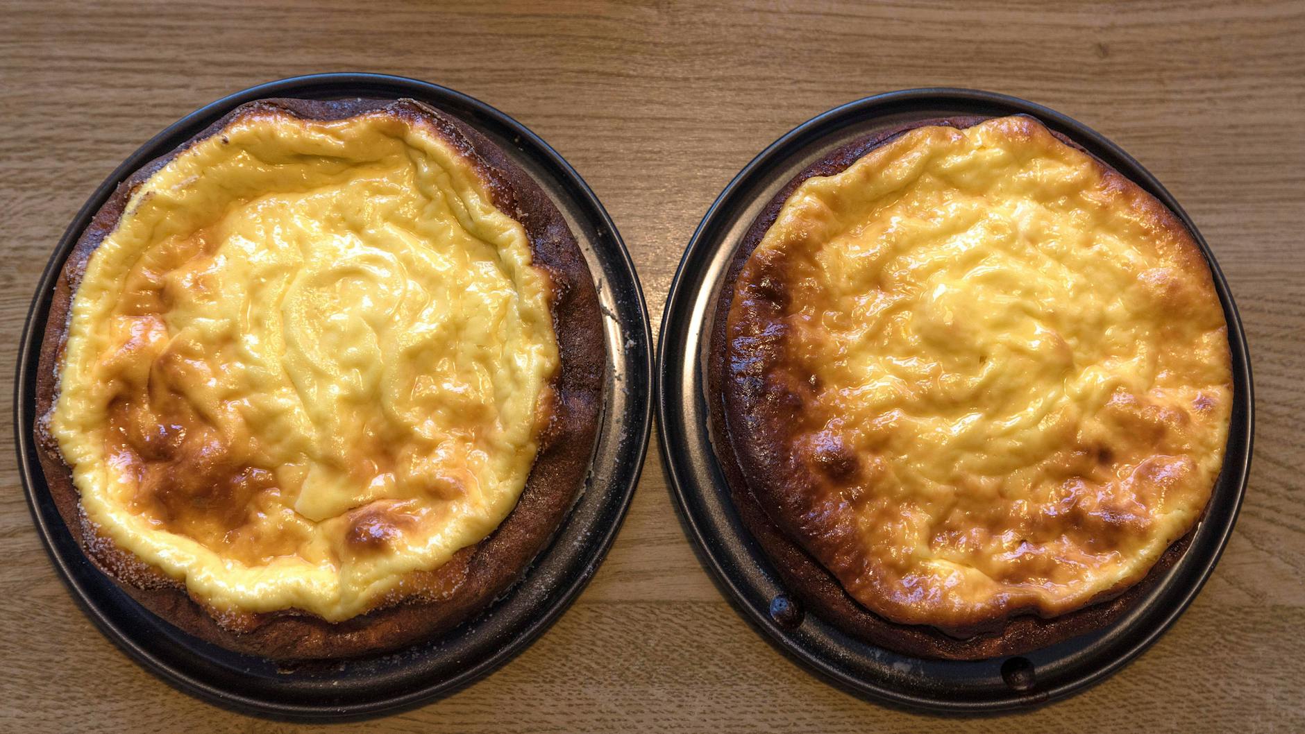 Dieser Käsekuchen schmeckt- auch doppelt.