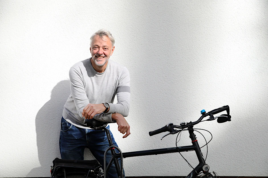 Mit dem Rad in Berlin unterwegs: Fahrradlobbyist Frank Masurat, Landesvorsitzender des ADFC