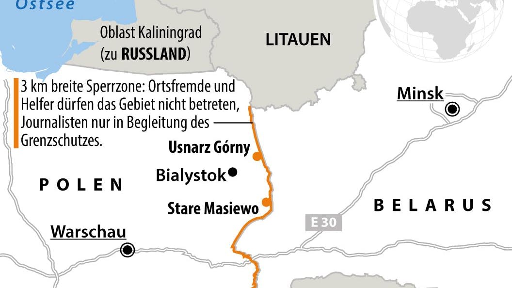Die Sperrzone an der polnisch-belarussischen Grenze