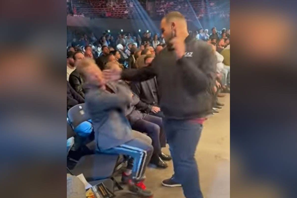 TikTok-Star Fat Coemdy gibt Oliver Pocher eine Ohrfeige.